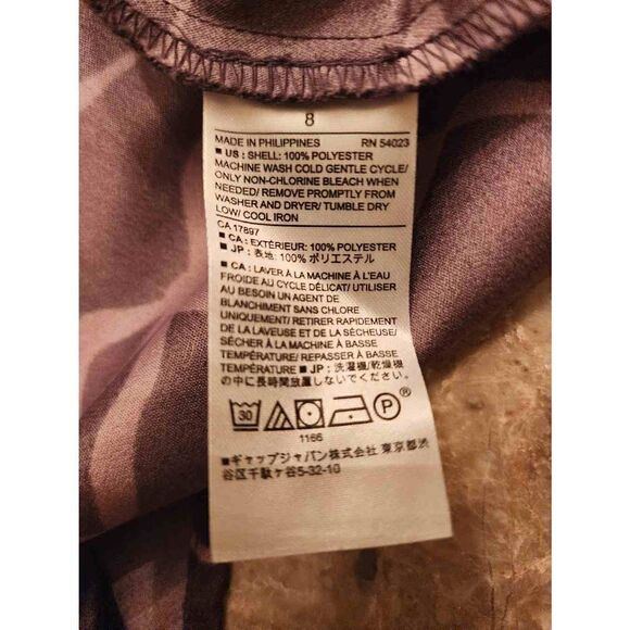 Banana Republic  ruffle one shoulder flare purple bow print dress size 8 - Picture 9 of 10